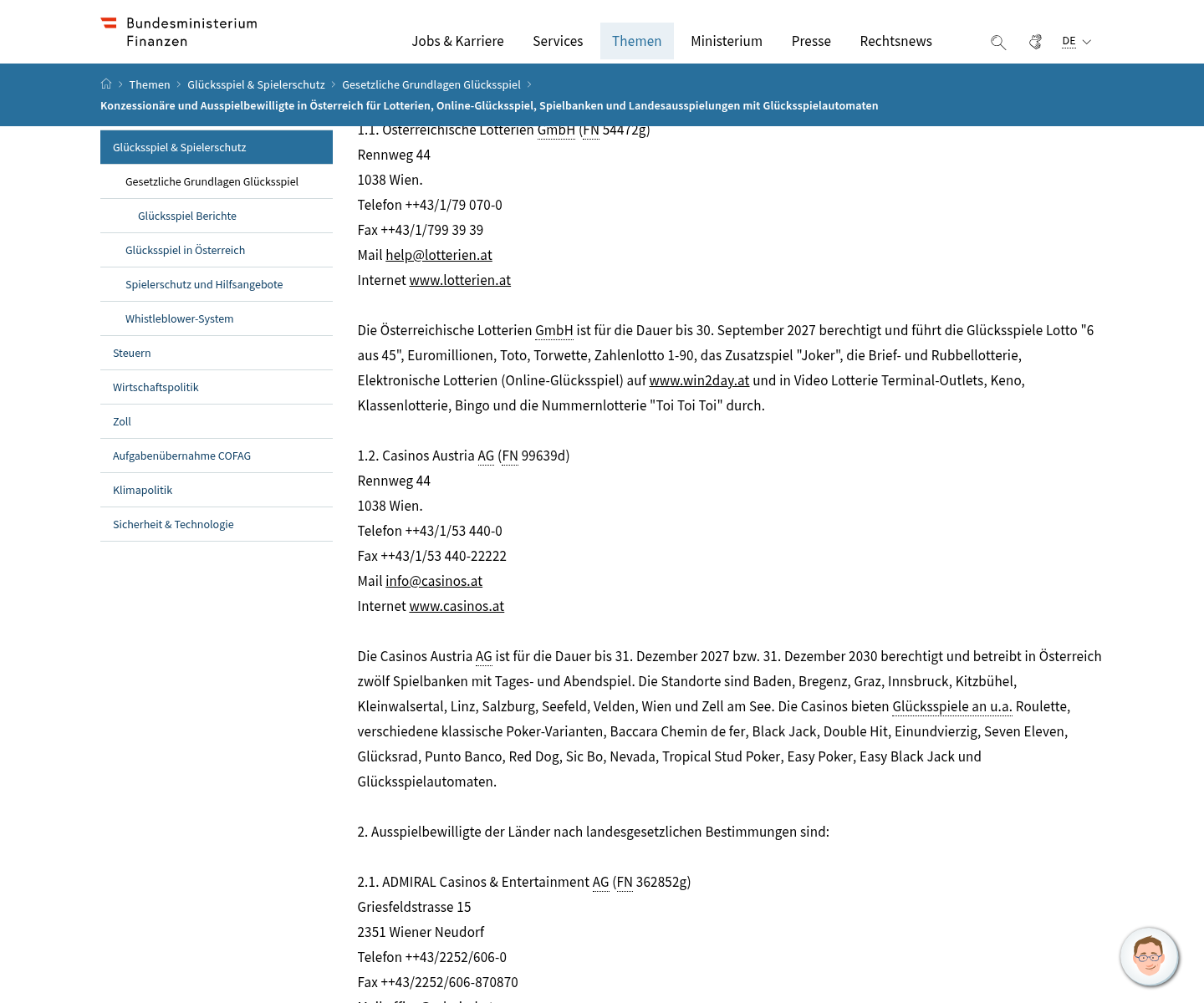 Gesicherte BMF-Aufnahme zum amtlichen Domain- und Konzessionsabgleich